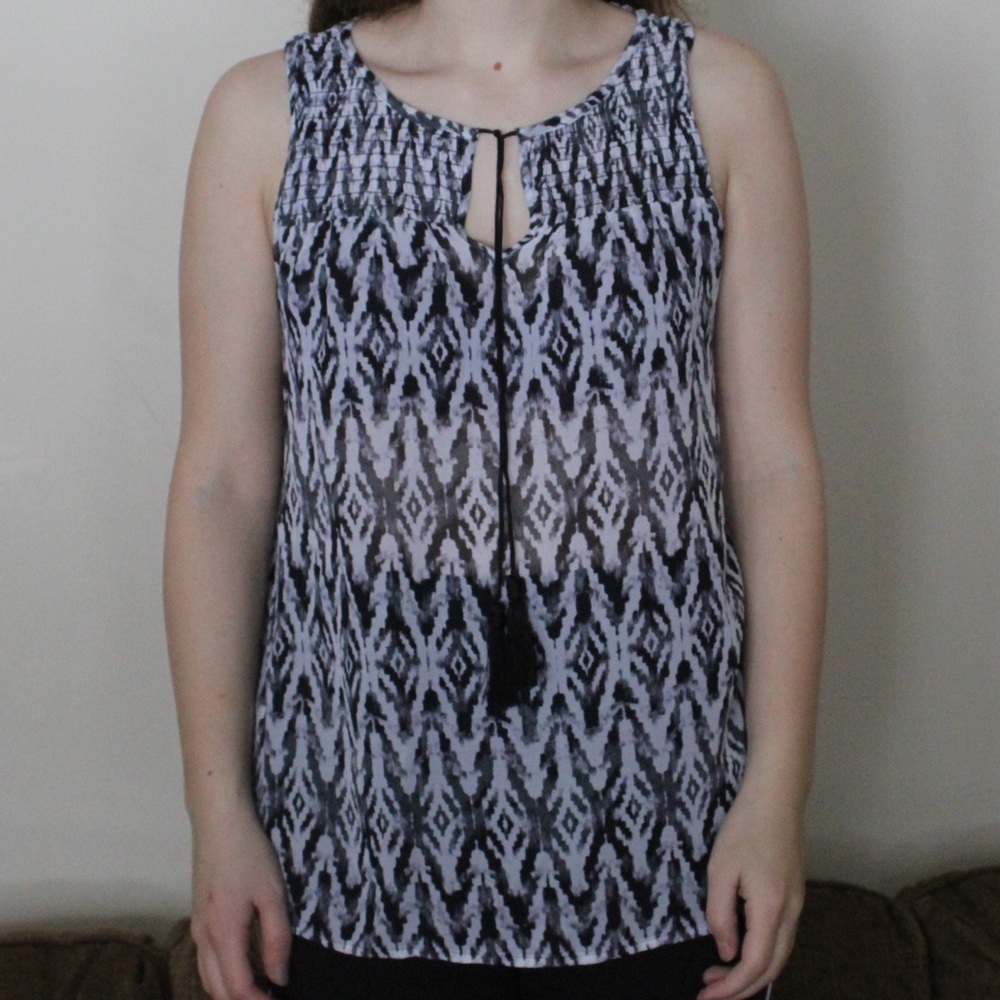 black and white tank top